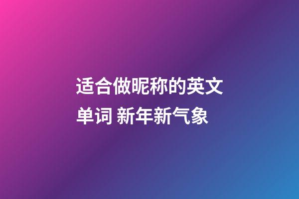 适合做昵称的英文单词 新年新气象